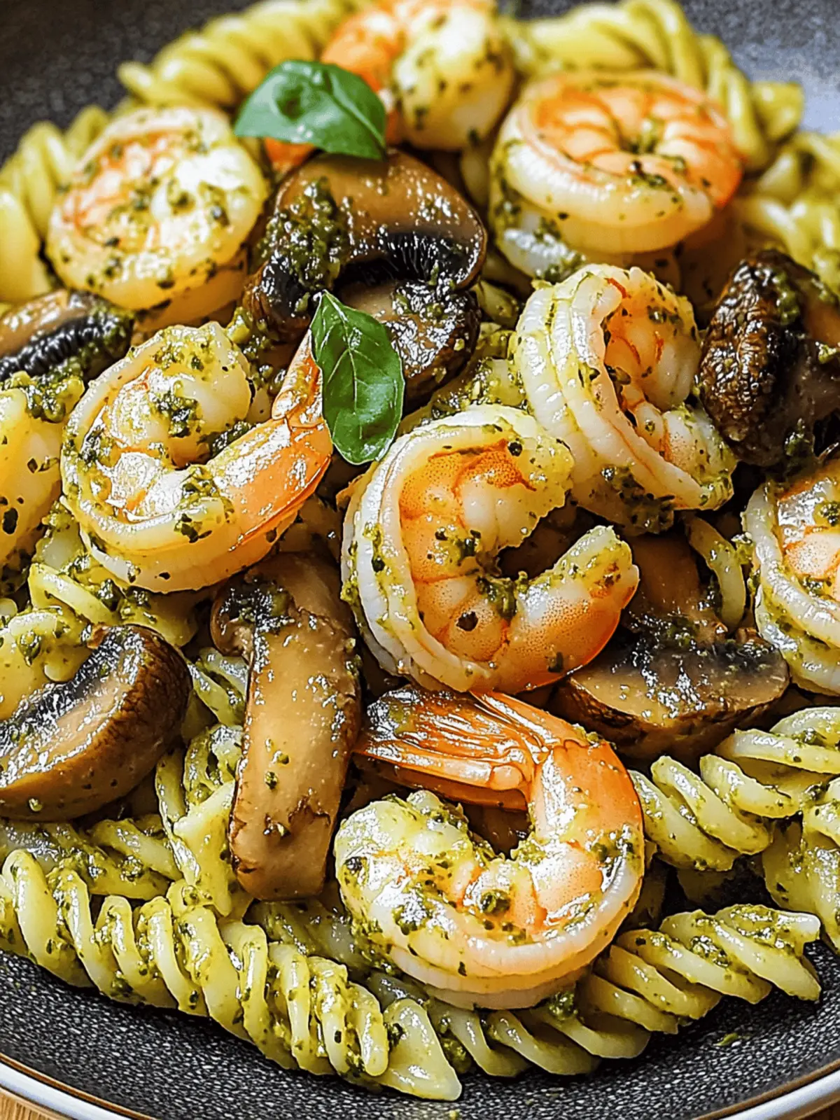 Pesto Shrimp Mushroom Pasta: Quick Gourmet Dinner Delight 2 Pesto Shrimp Mushroom Pasta