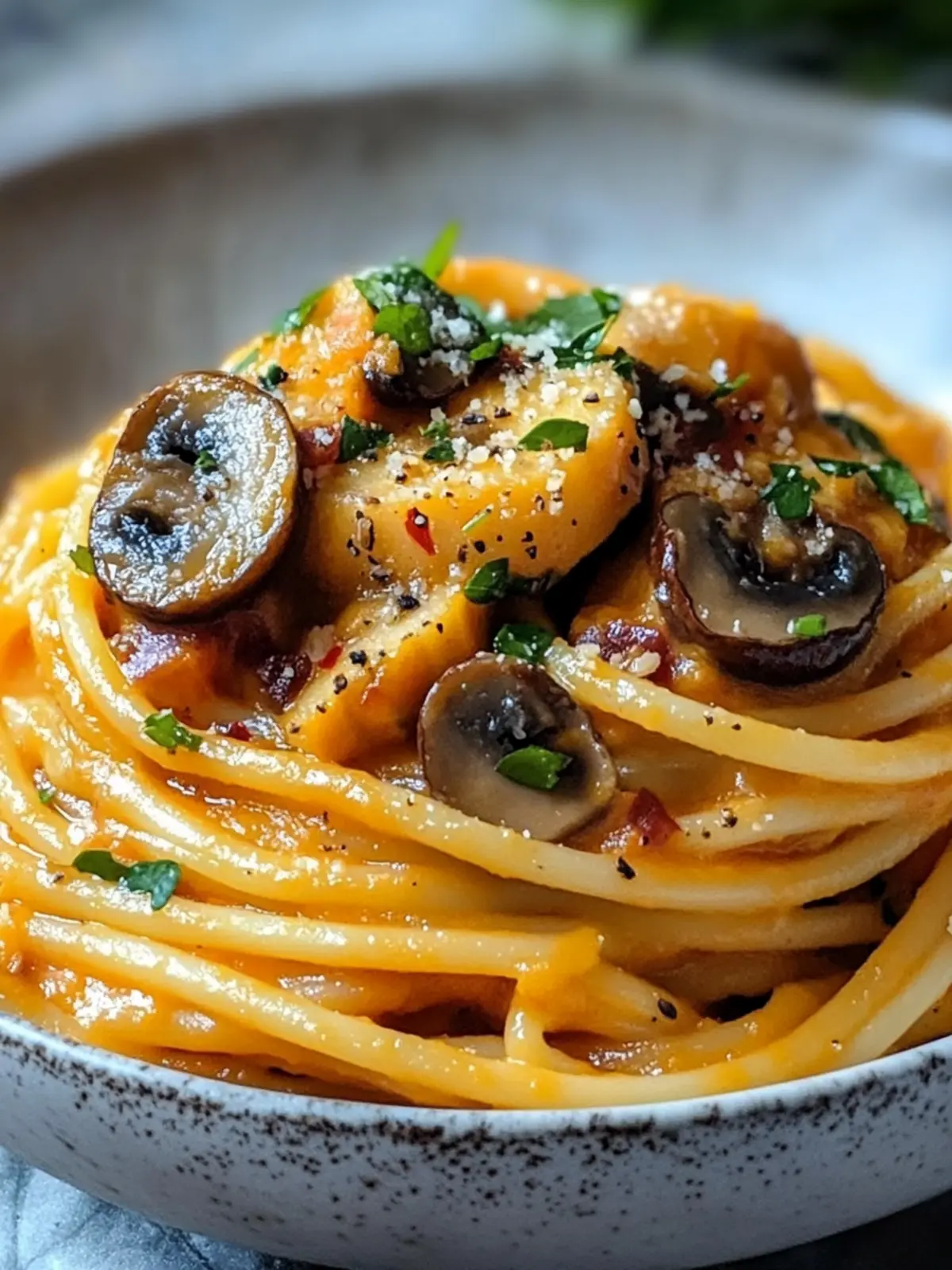 Pumpkin & Mushroom Spaghetti