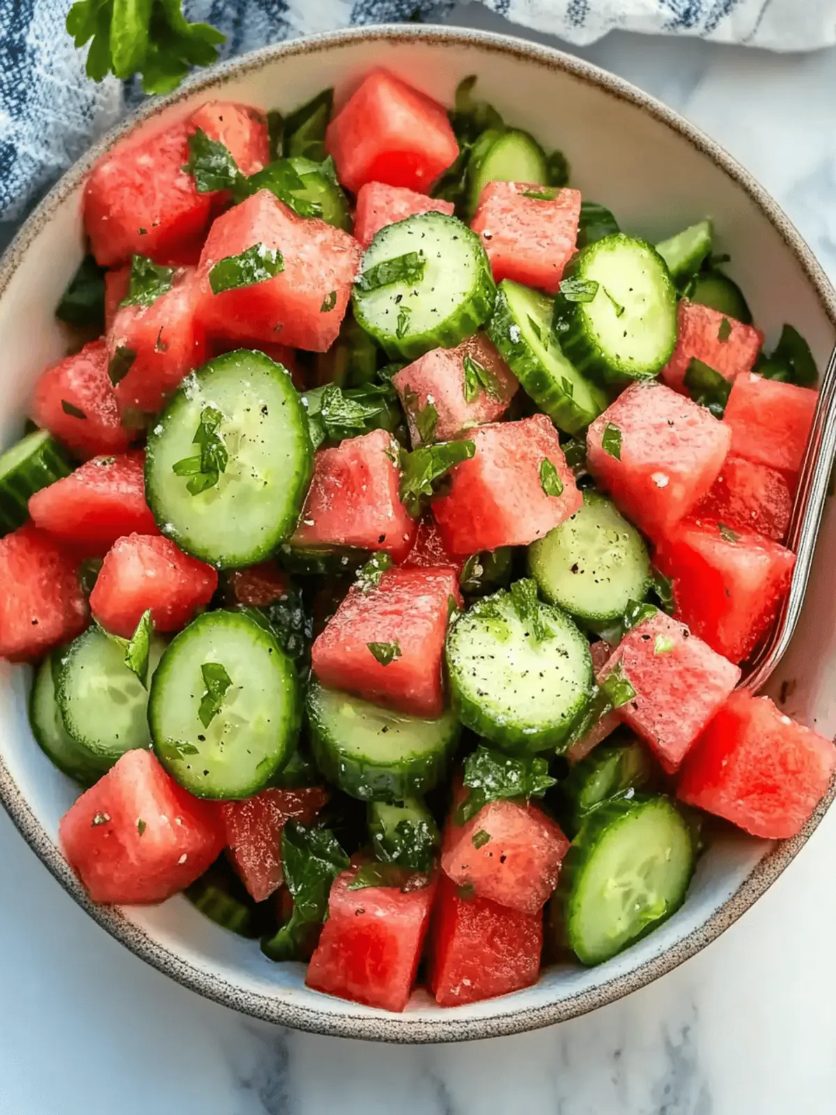 Watermelon Cucumber Salad