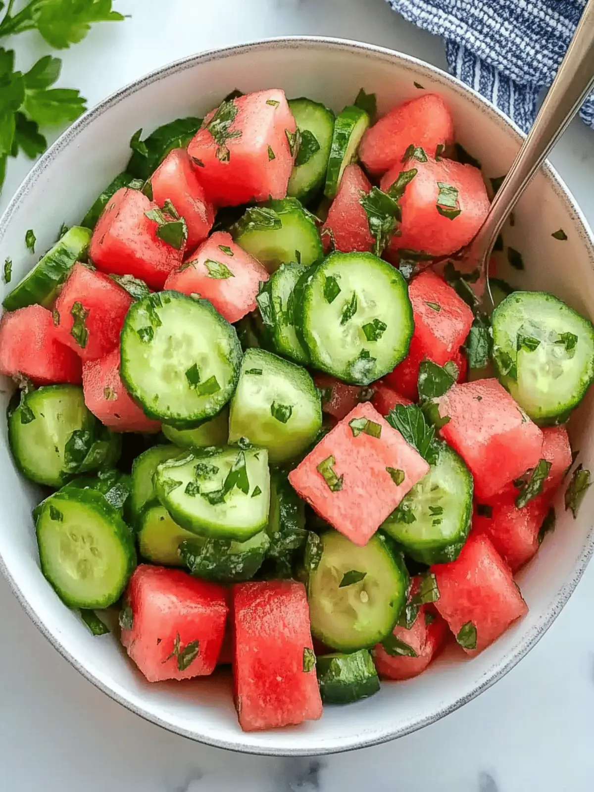 Watermelon Cucumber Salad