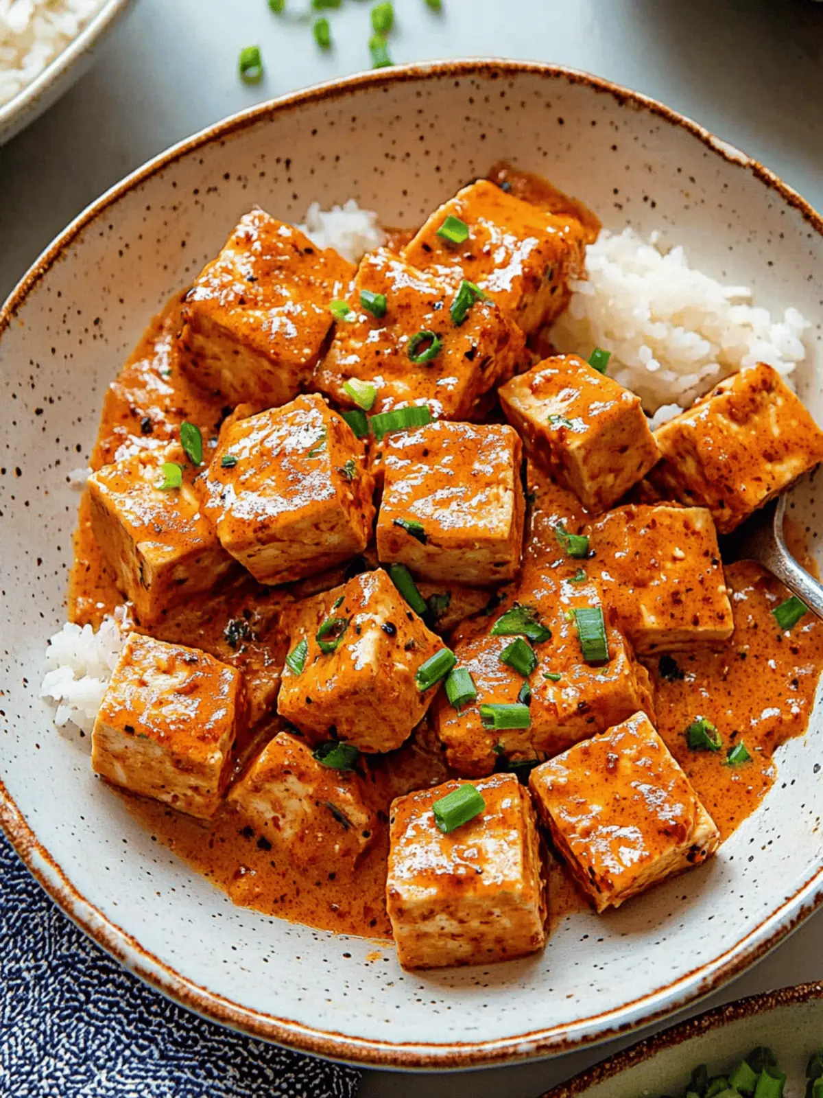 Spicy Tofu with Creamy Coconut Sauce
