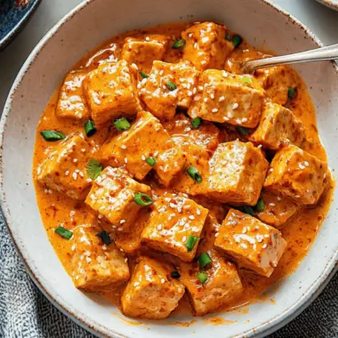 Spicy Tofu with Creamy Coconut Sauce