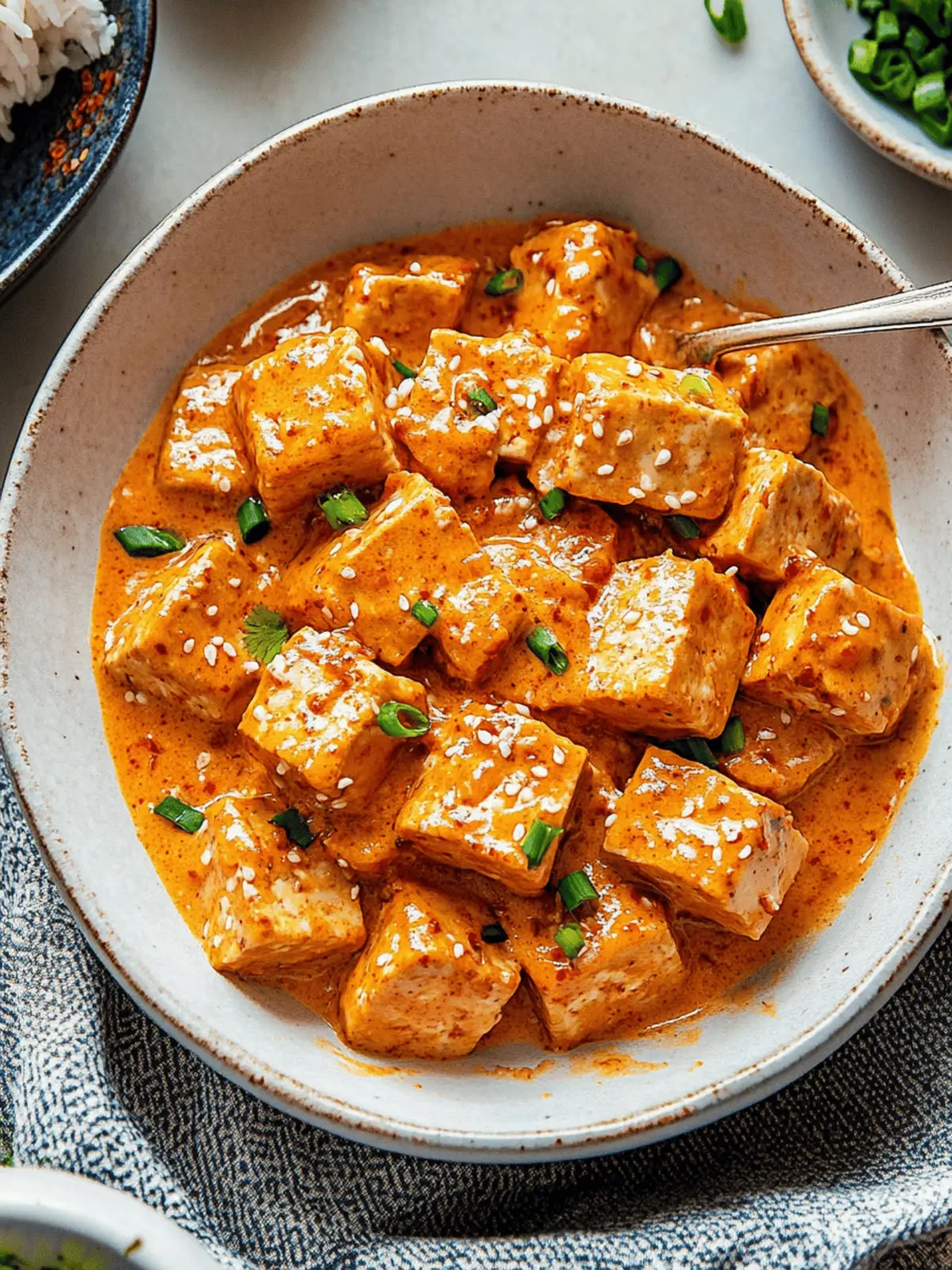 Spicy Tofu with Creamy Coconut Sauce
