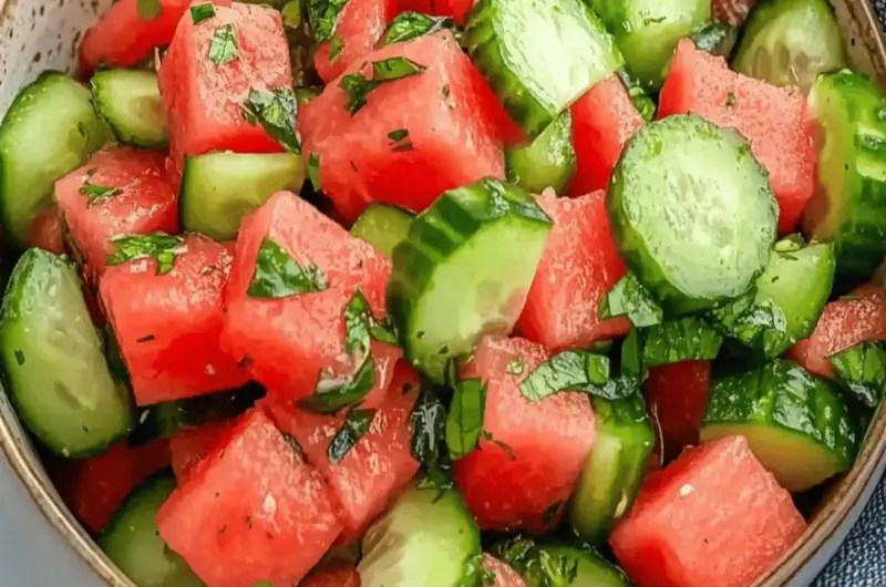 Watermelon Cucumber Salad