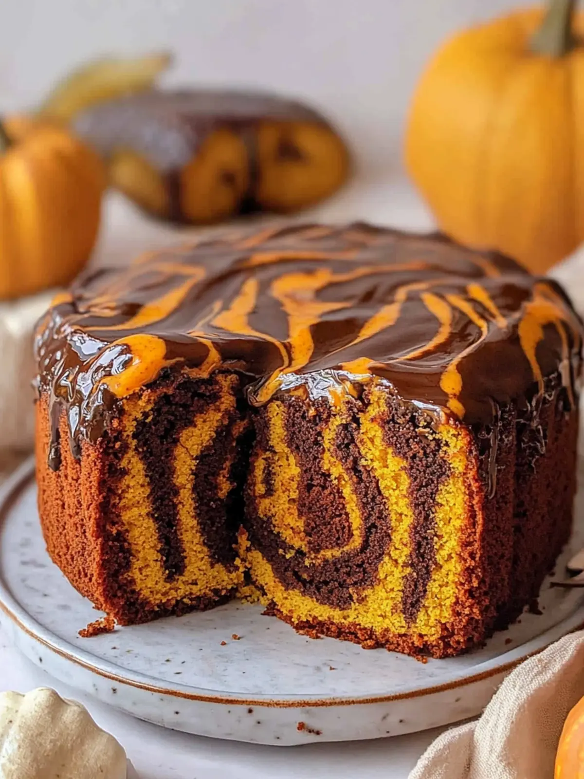 Pumpkin Marble Cake (vegan)
