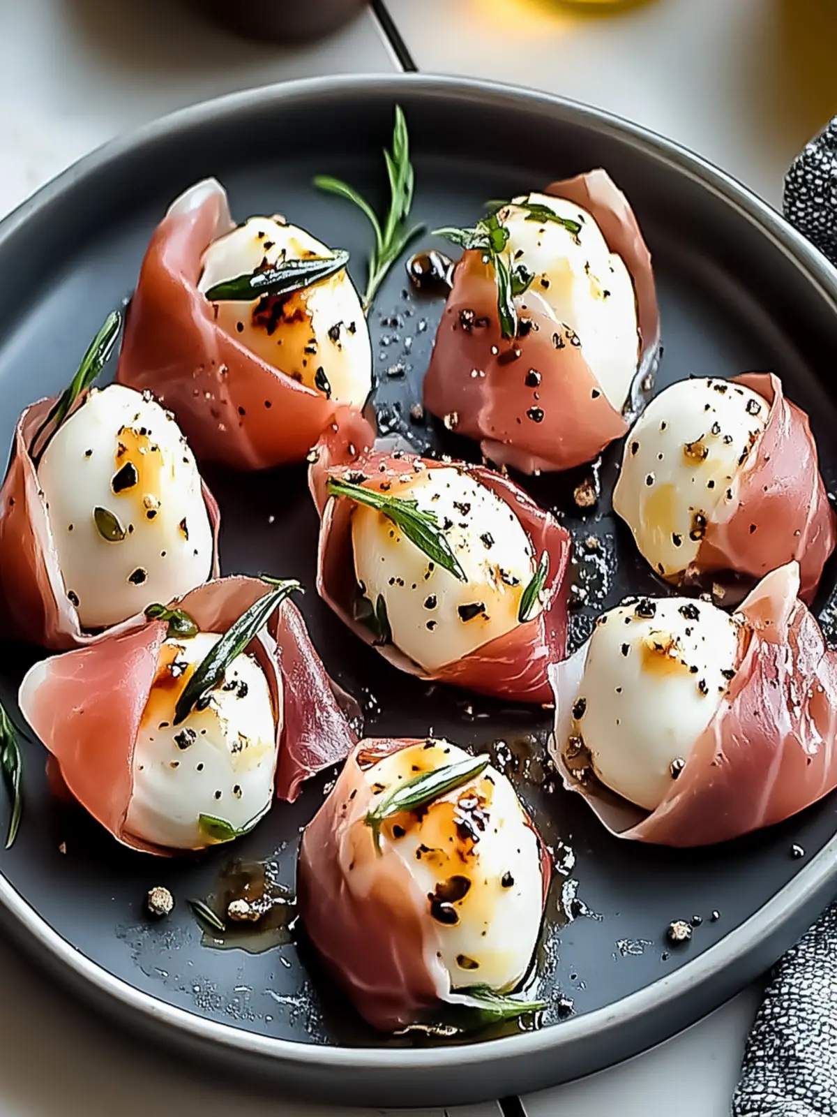 Prosciutto Wrapped Mozzarella Bites