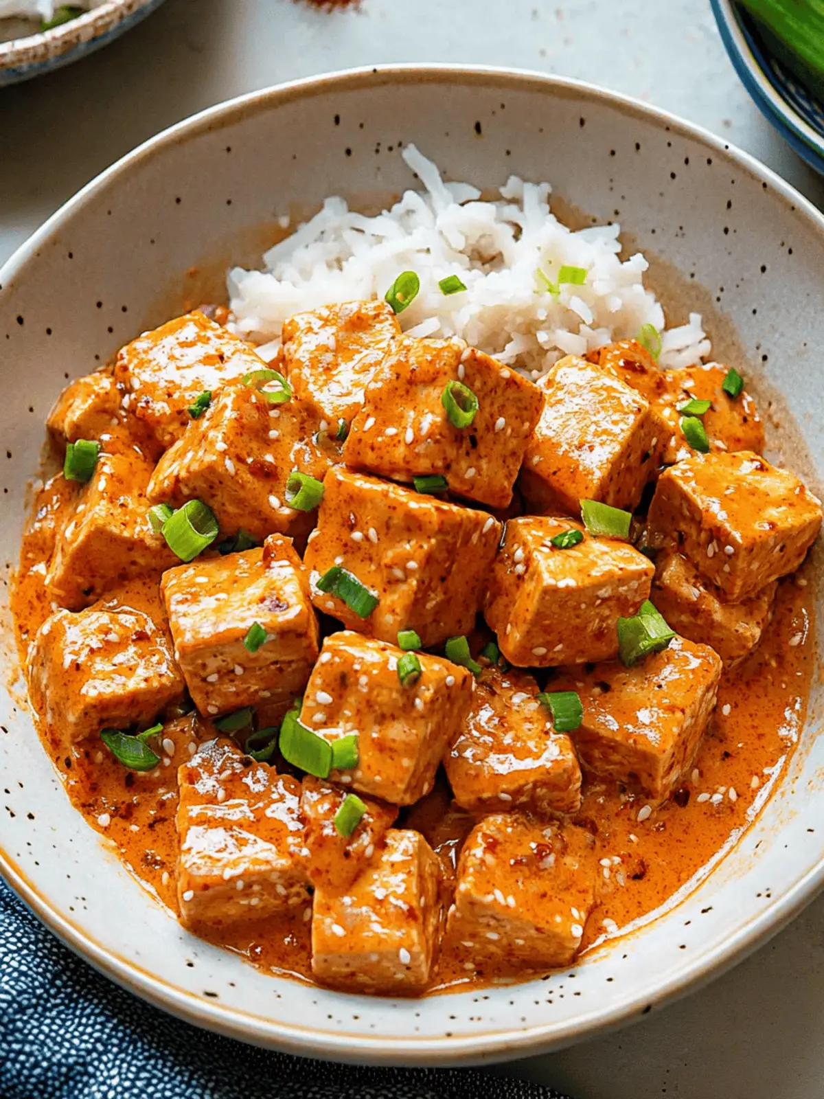 Spicy Tofu with Creamy Coconut Sauce