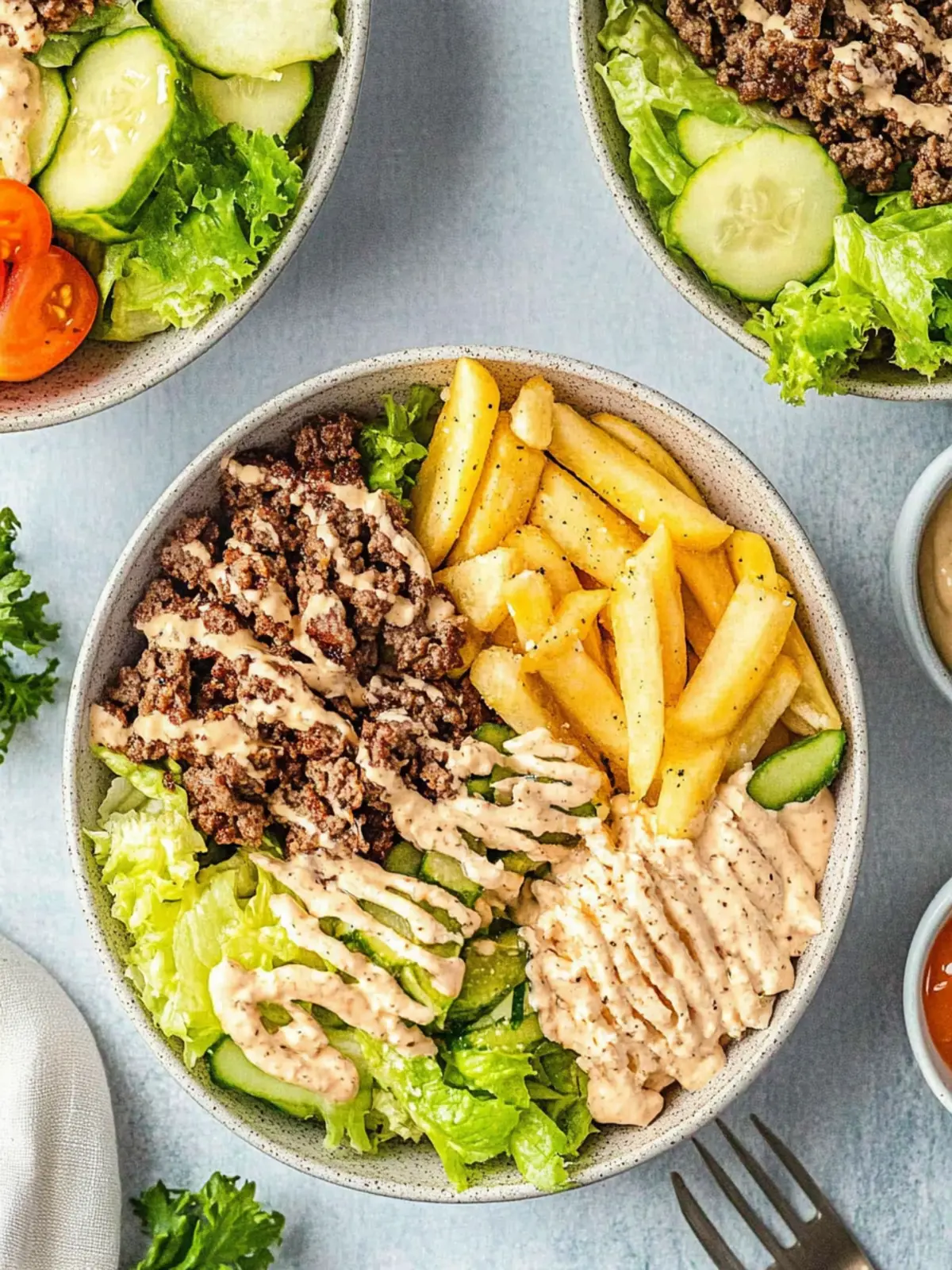 Healthy Burger Bowls With Special Sauce You'll Crave! 2 Burger Bowls