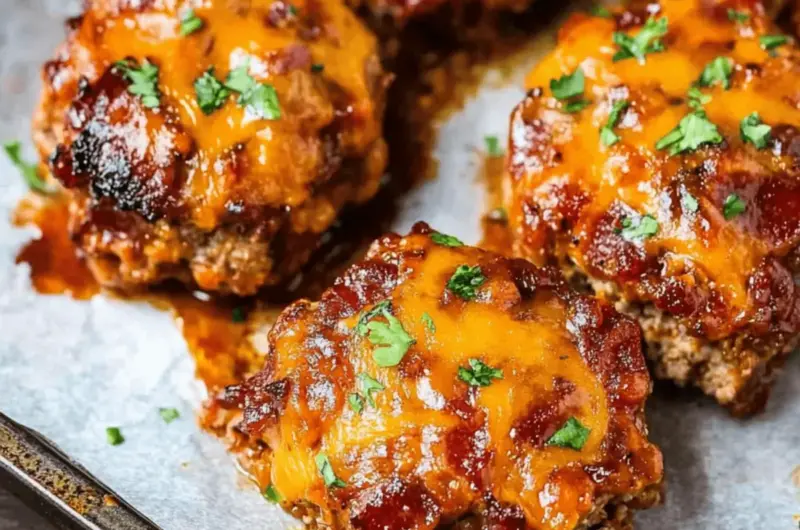 Mini BBQ Bacon Cheddar Meatloaf