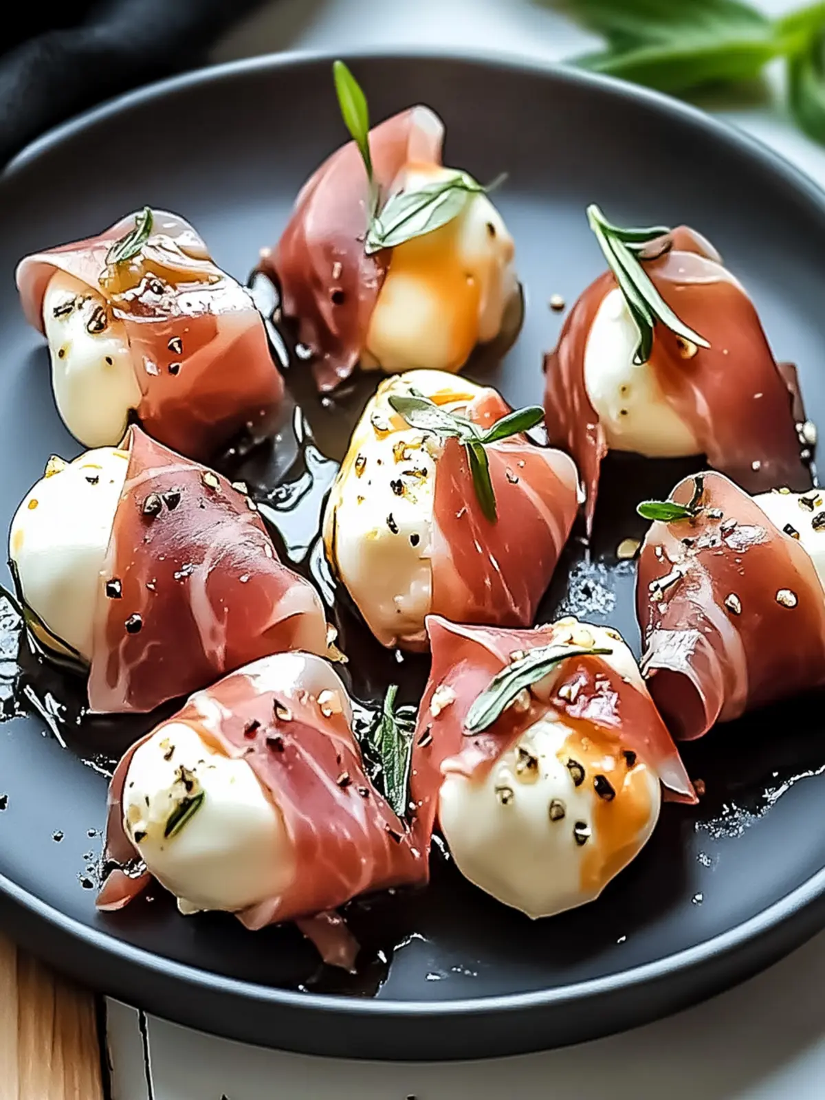 Prosciutto Wrapped Mozzarella Bites