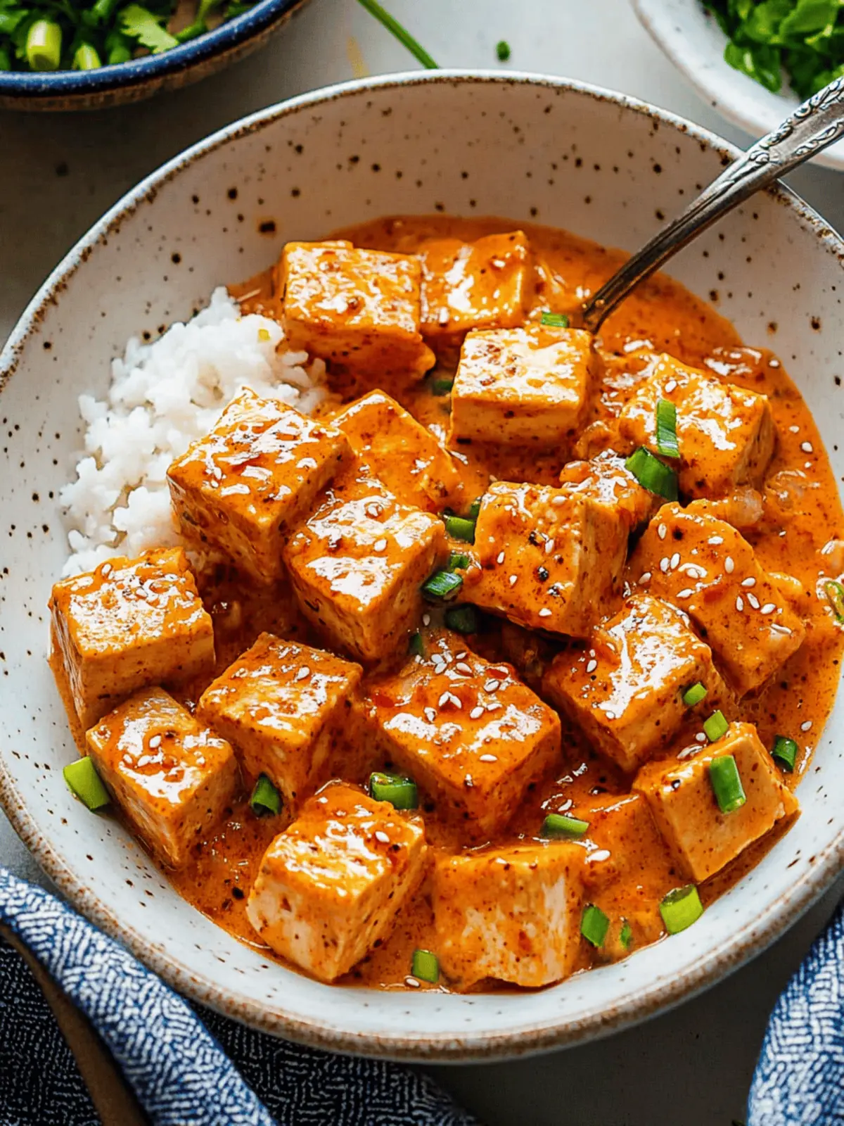 Spicy Tofu with Creamy Coconut Sauce