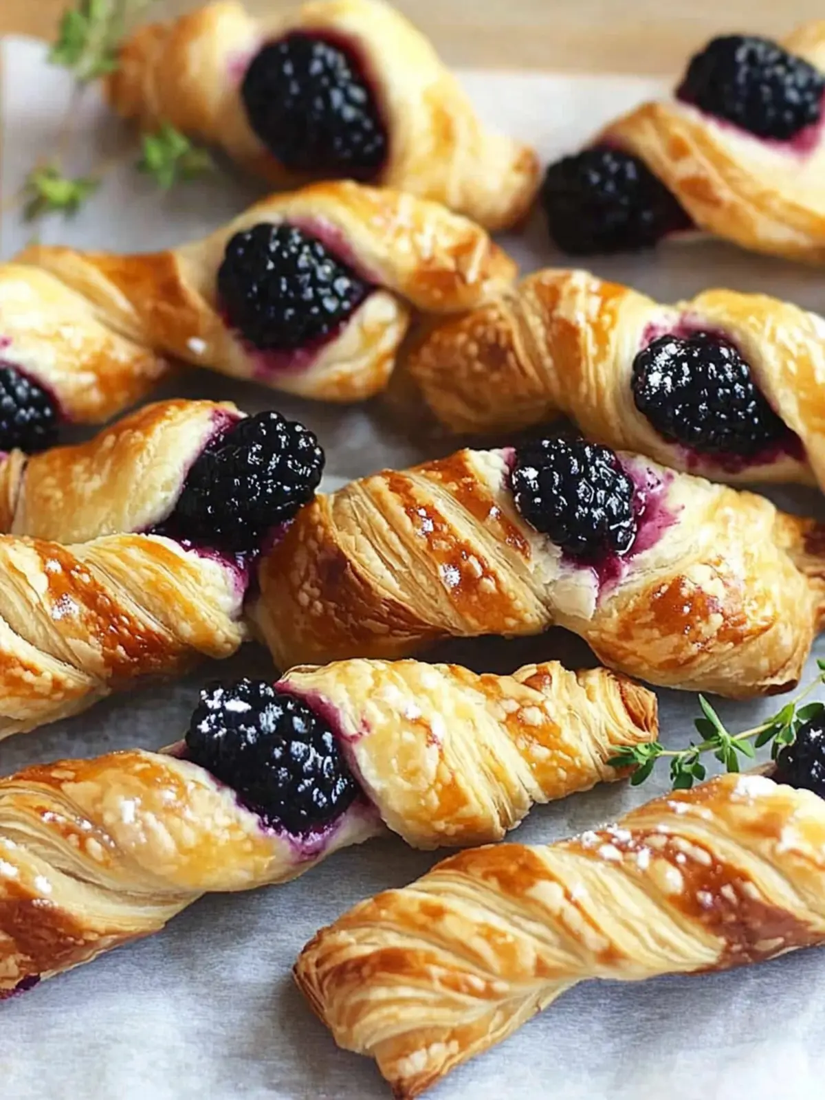 Blackberry Goat Cheese Puff Pastry Twists