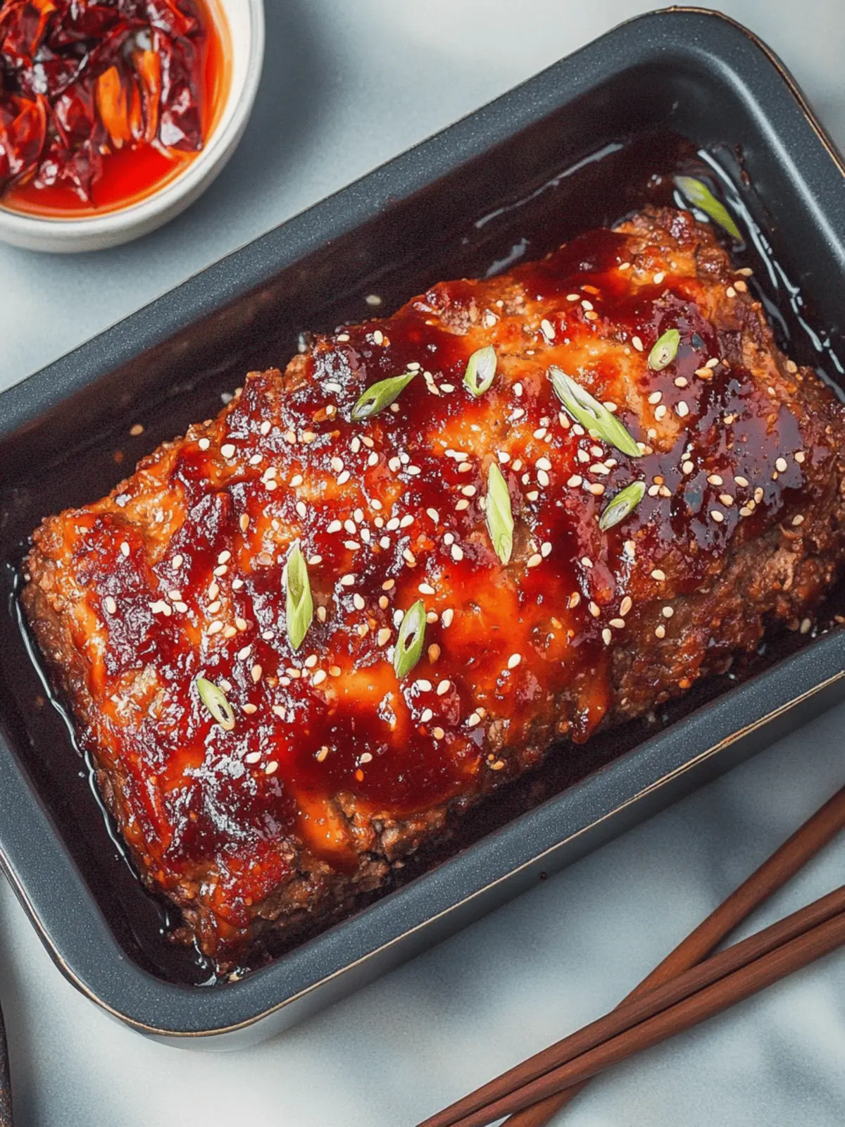 Korean Meatloaf with Gochujang Glaze