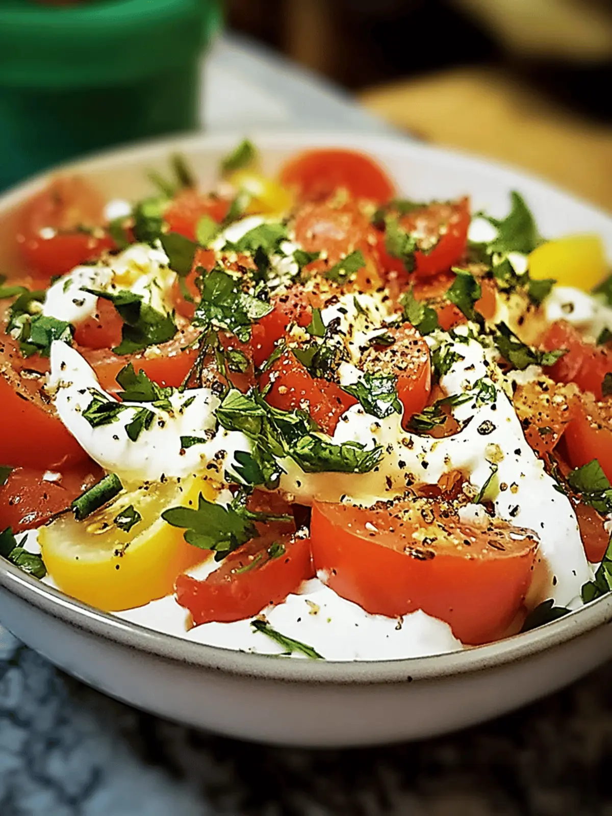 Creamy Tomato Garlic Salad