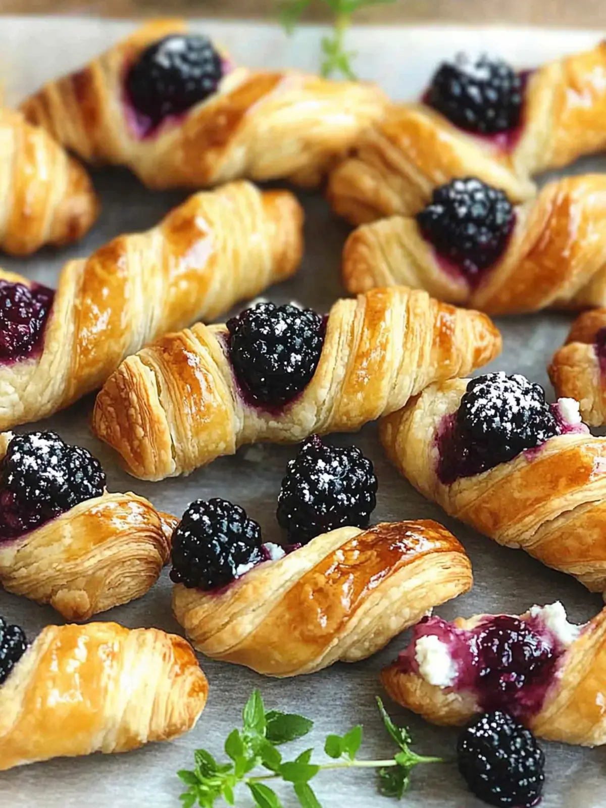 Blackberry Goat Cheese Puff Pastry Twists
