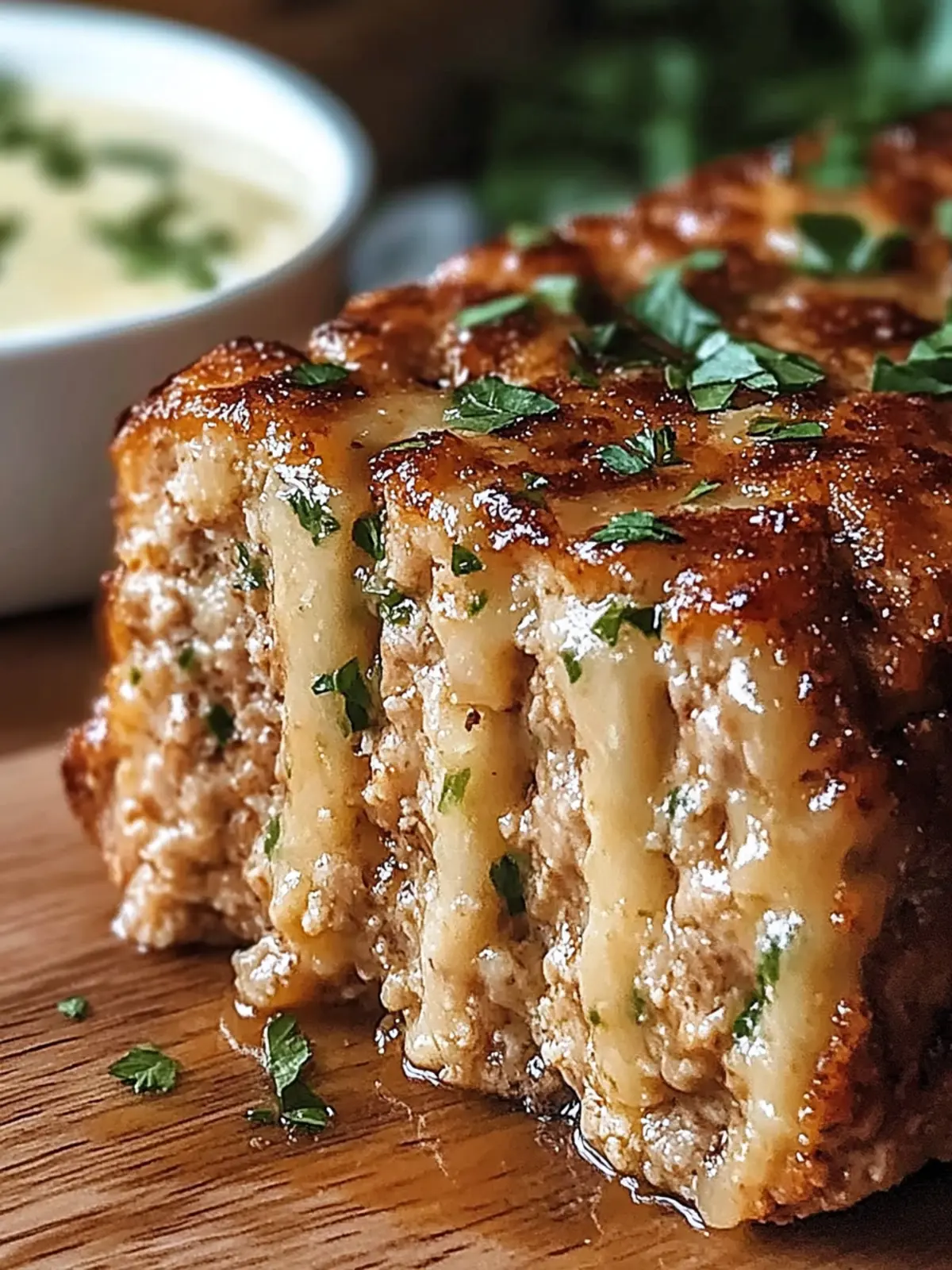 Garlic Parmesan Chicken Meatloaf