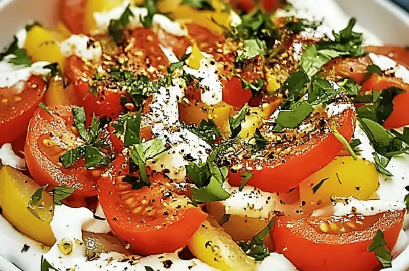 Creamy Tomato Garlic Salad