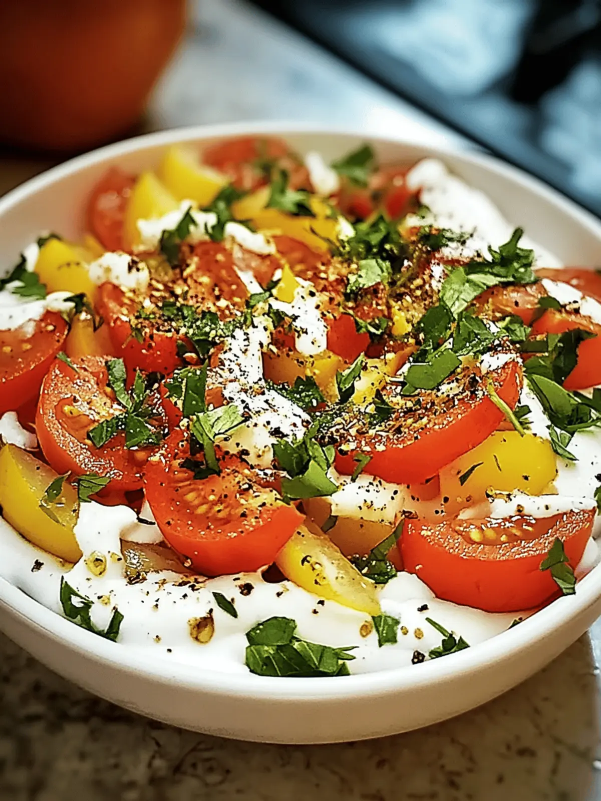 Creamy Tomato Garlic Salad