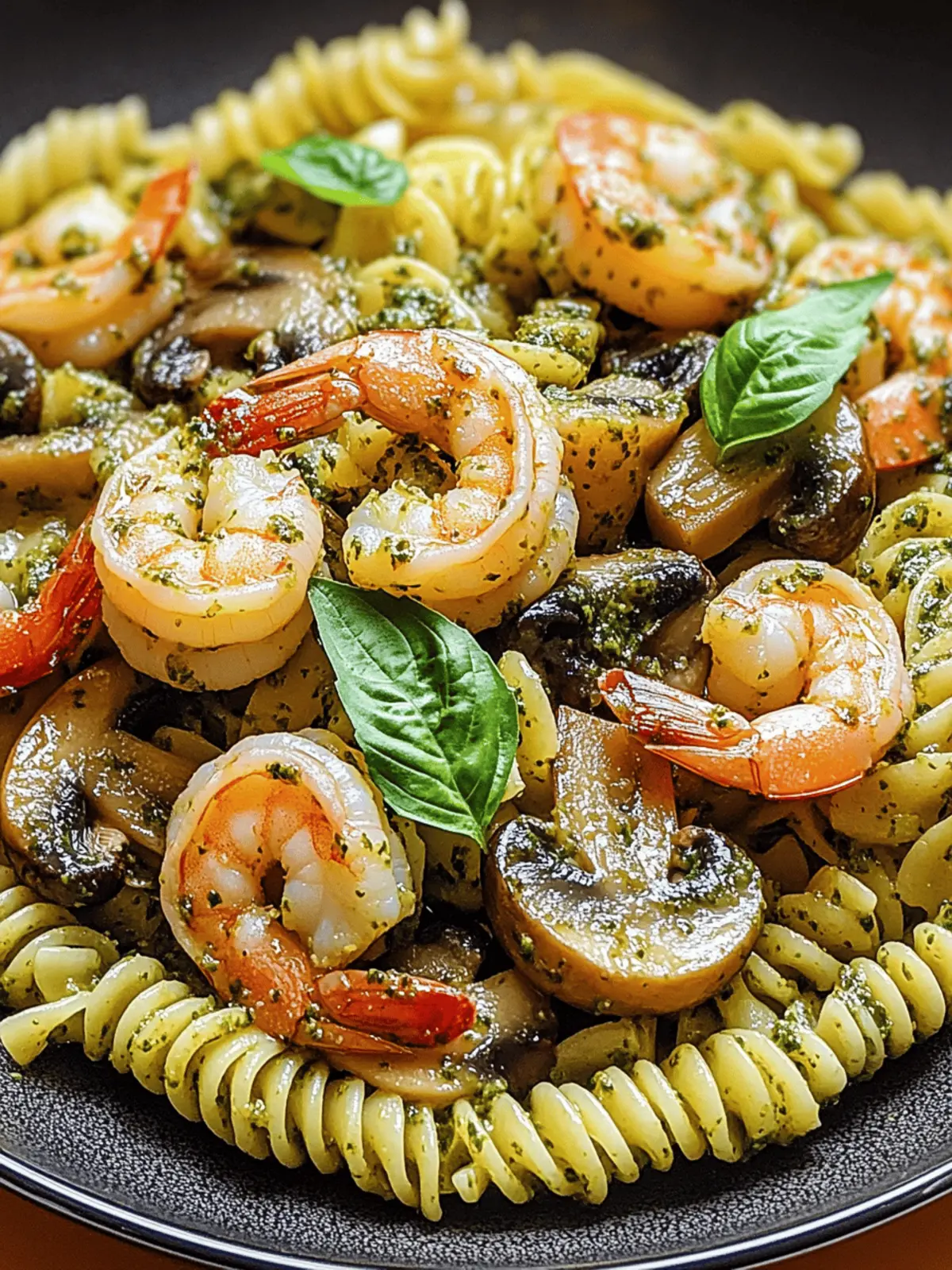 Pesto Shrimp Mushroom Pasta: Quick Gourmet Dinner Delight 5 Pesto Shrimp Mushroom Pasta