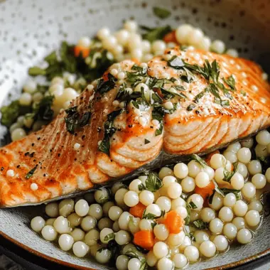 Pearl Couscous and Salmon