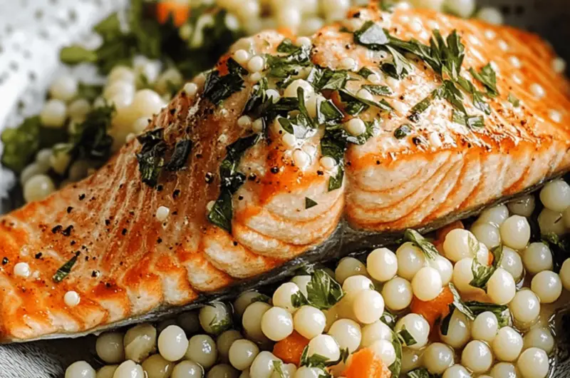 Pearl Couscous and Salmon