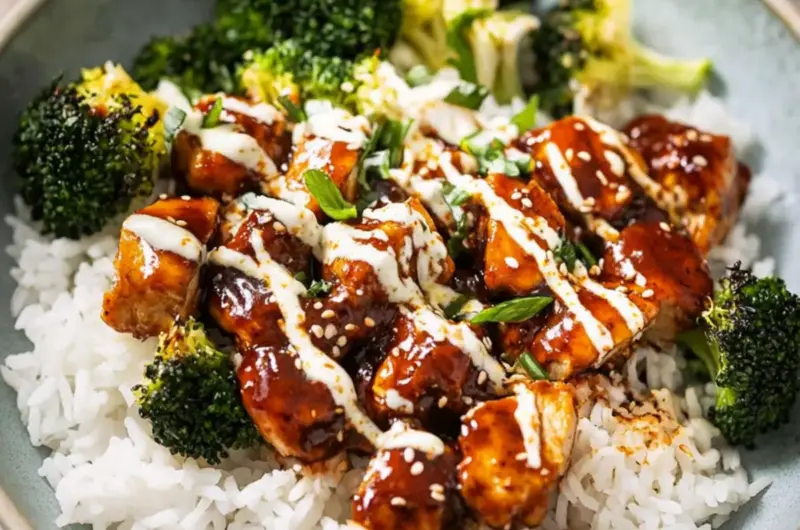 Sticky Chicken Rice Bowls