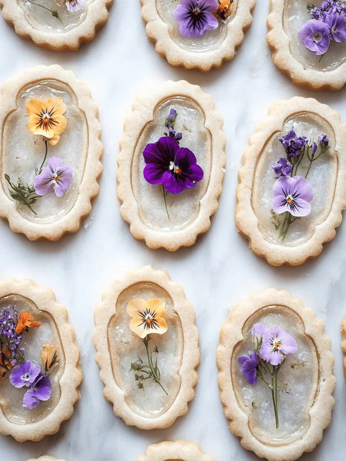 Grey Stained Glass Floral Cookies