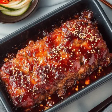 Korean Meatloaf with Gochujang Glaze