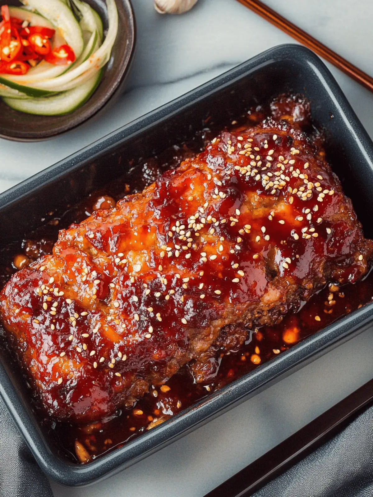 Korean Meatloaf with Gochujang Glaze