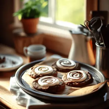 Chocolate Marshmallow Swirl Cookies