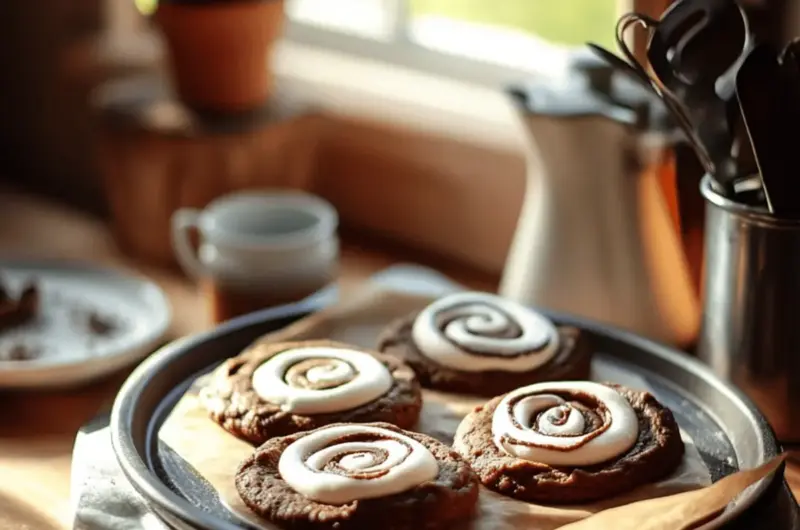 Chocolate Marshmallow Swirl Cookies