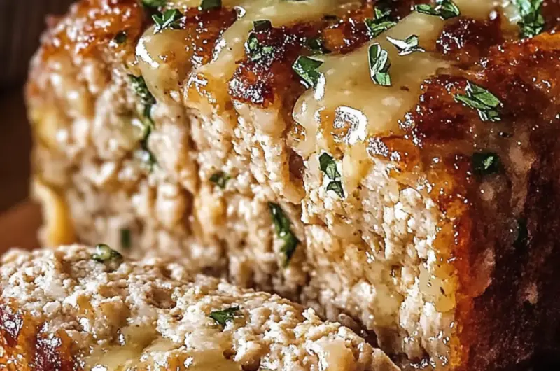 Garlic Parmesan Chicken Meatloaf