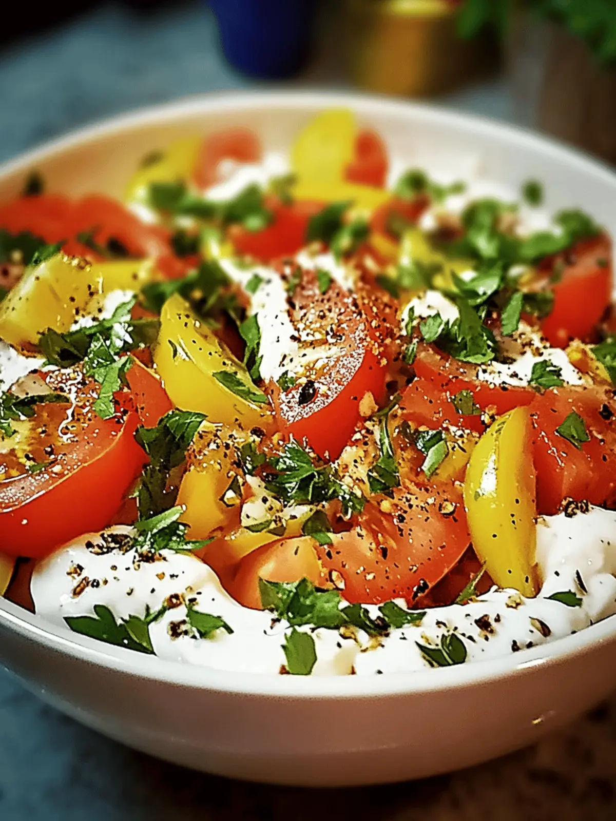 Creamy Tomato Garlic Salad