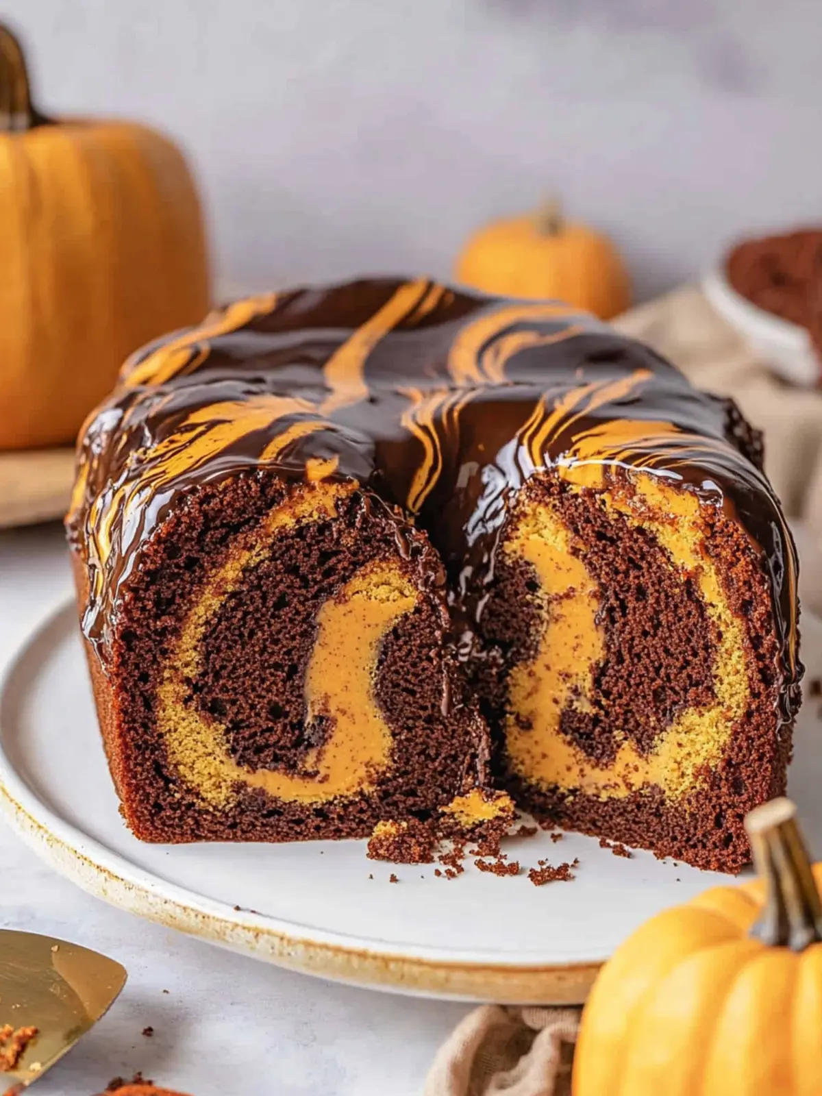 Pumpkin Marble Cake (vegan)