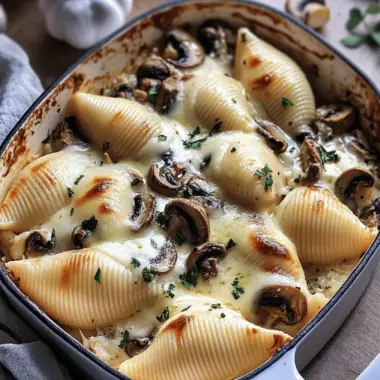 Garlic Mushroom Stuffed Shells