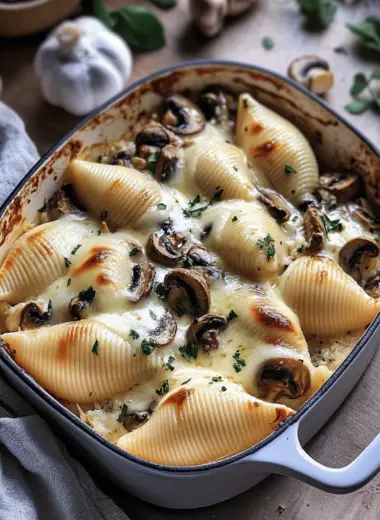 Garlic Mushroom Stuffed Shells