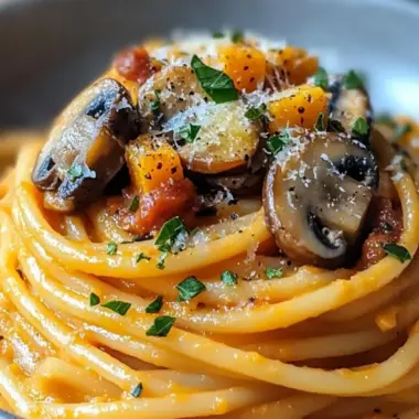 Pumpkin & Mushroom Spaghetti