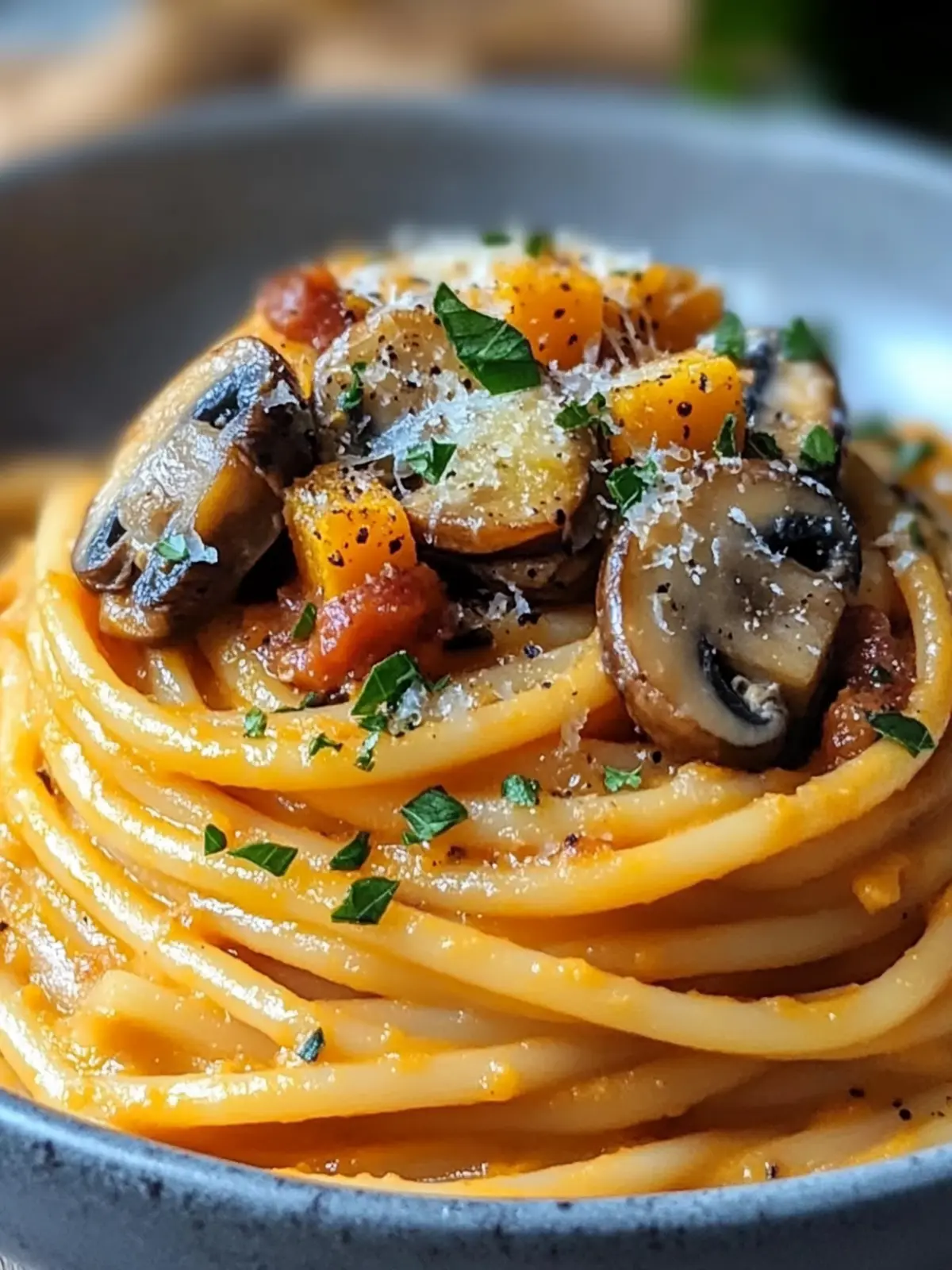 Pumpkin & Mushroom Spaghetti