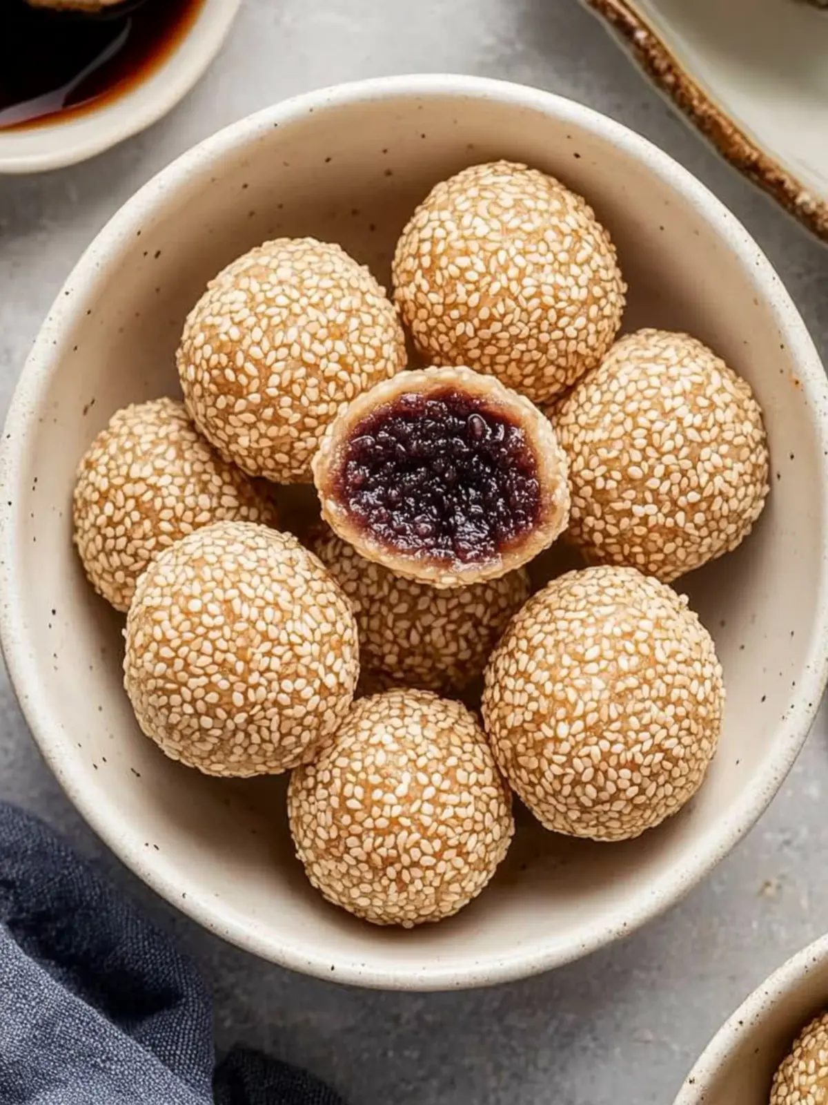 Delicious Sesame Balls with Red Bean Paste You’ll Love 3 Sesame Balls with Red Bean Paste