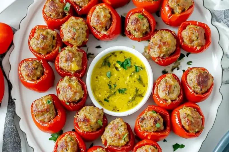 Sausage Stuffed Cherry Peppers