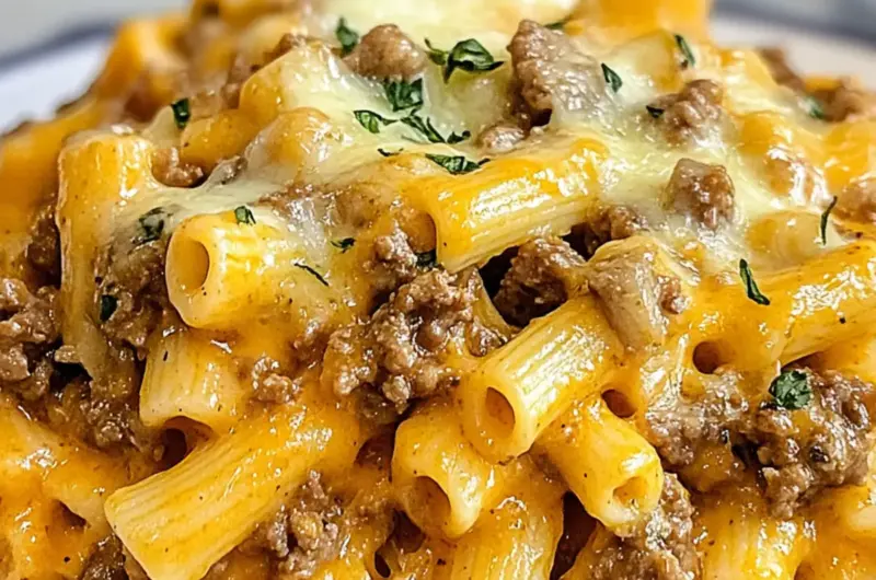 Crockpot Cheesy Ranch Beef Pasta