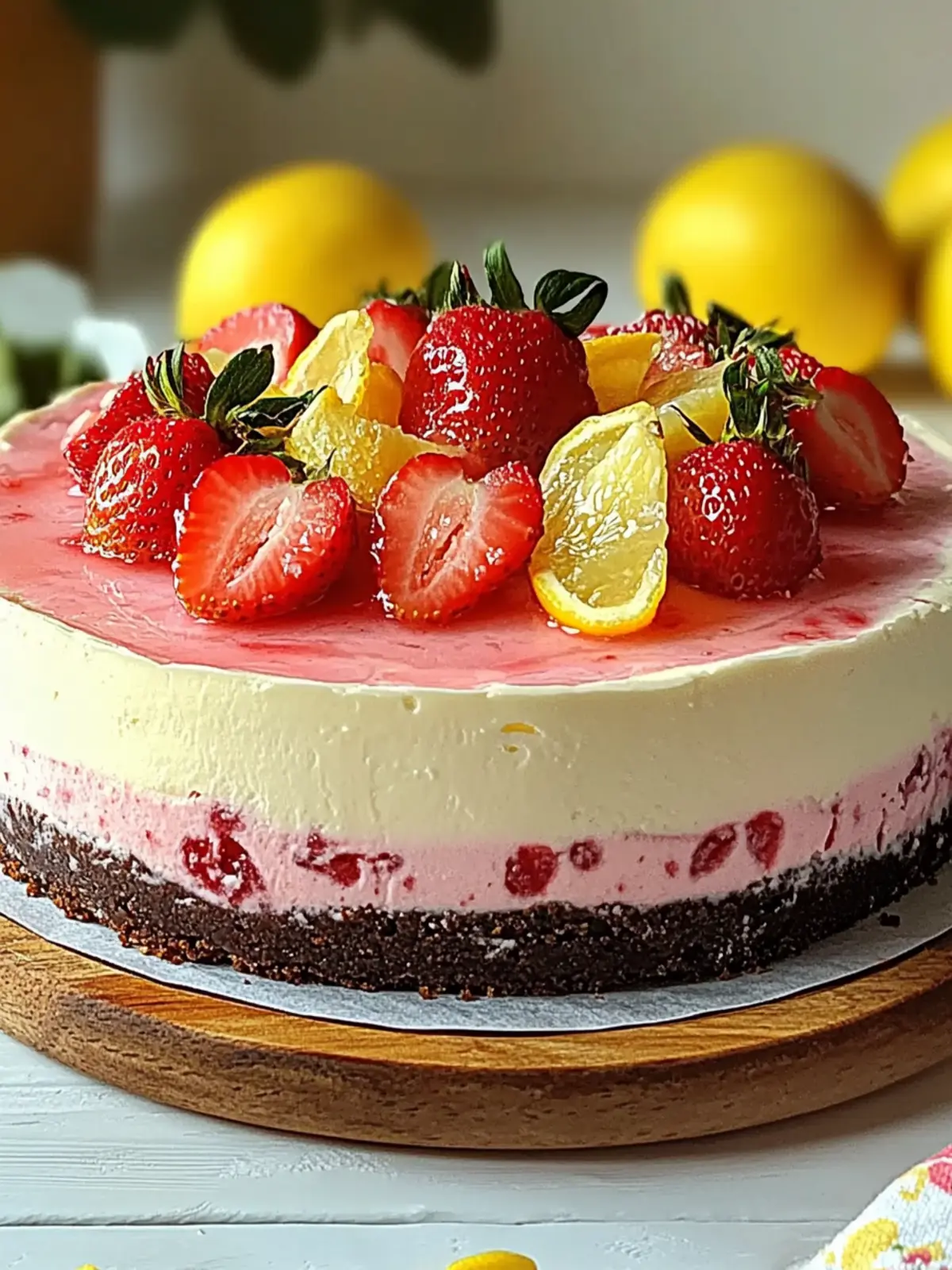 Delight in No-Bake Strawberry Lemonade Cheesecake Bliss 2 Strawberry Lemonade Cheesecake