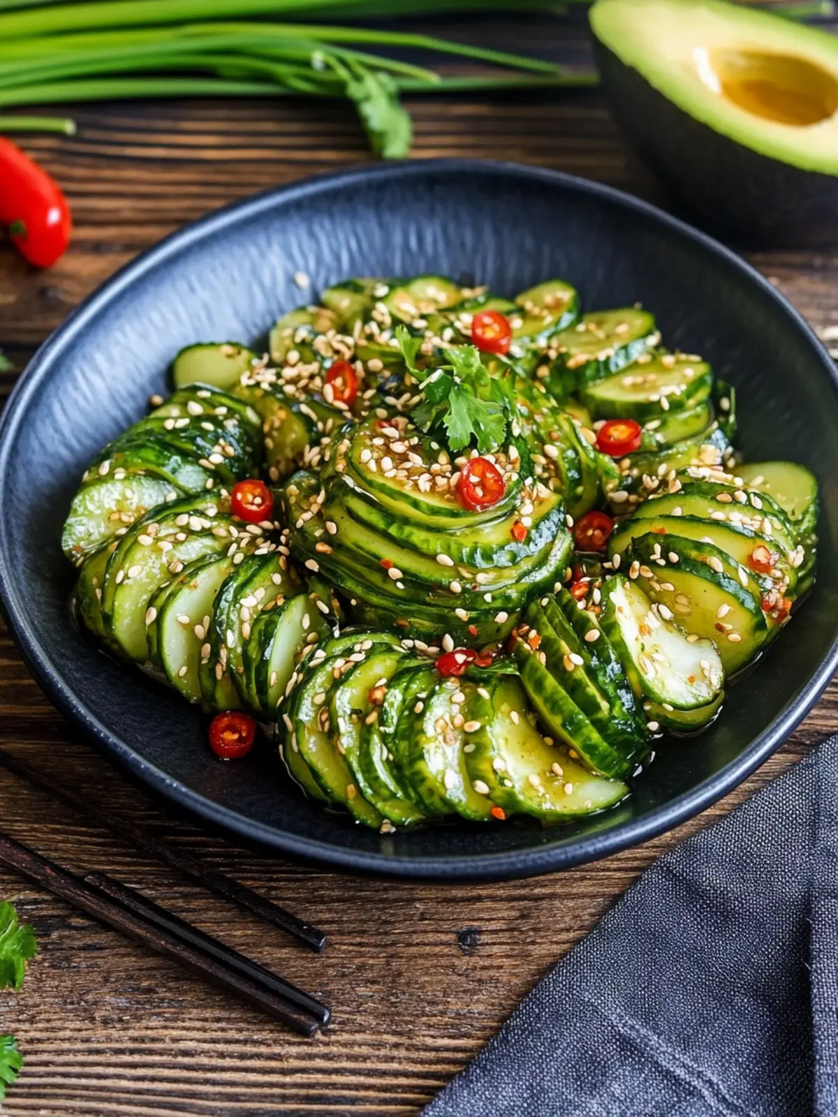 Zesty Asiatischer Gurkensalat mit Chili & Sesam for Fresh Flavor 5 Asiatischer Gurkensalat mit Chili & Sesam