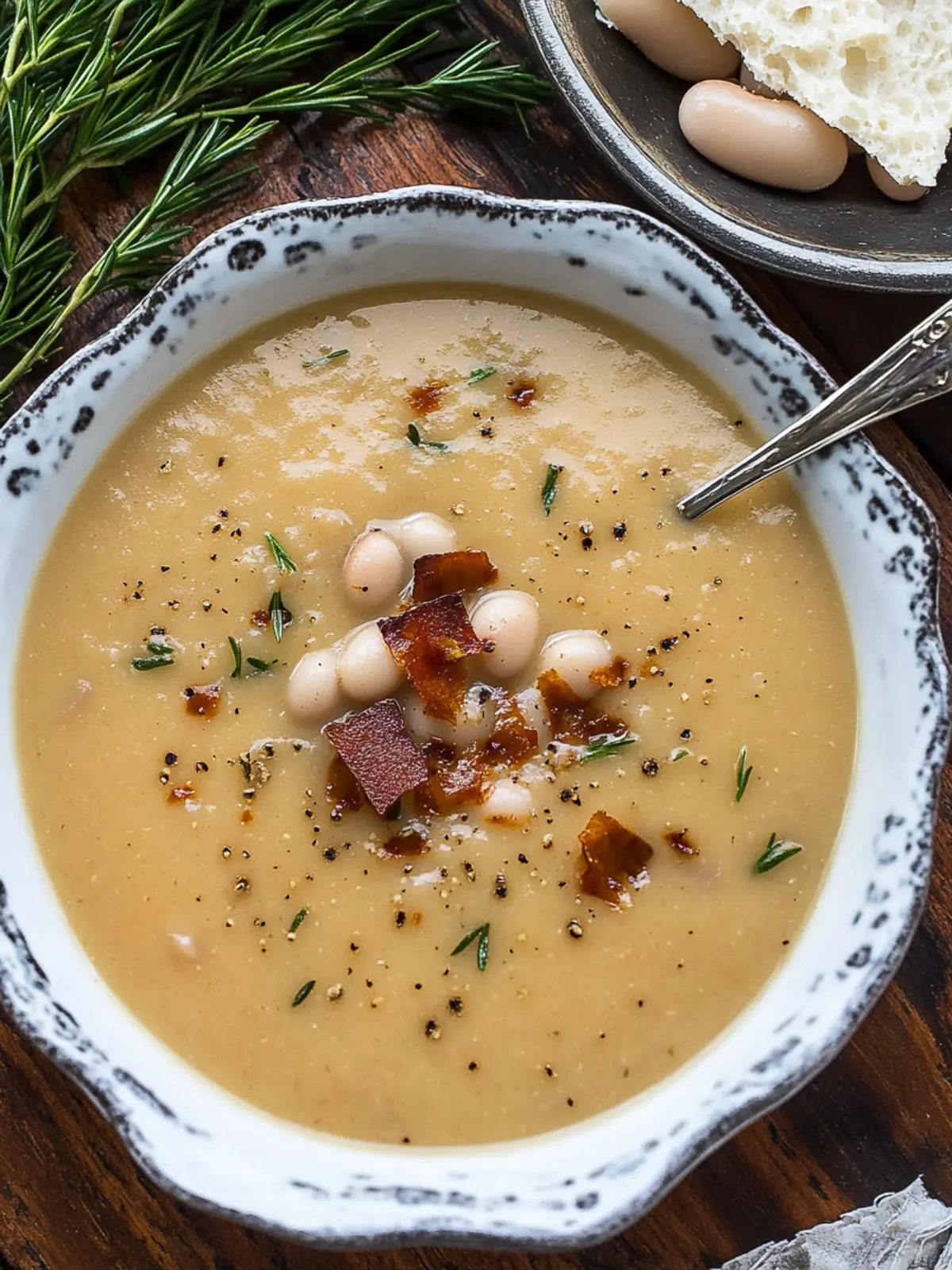 Roasted Garlic White Bean Soup