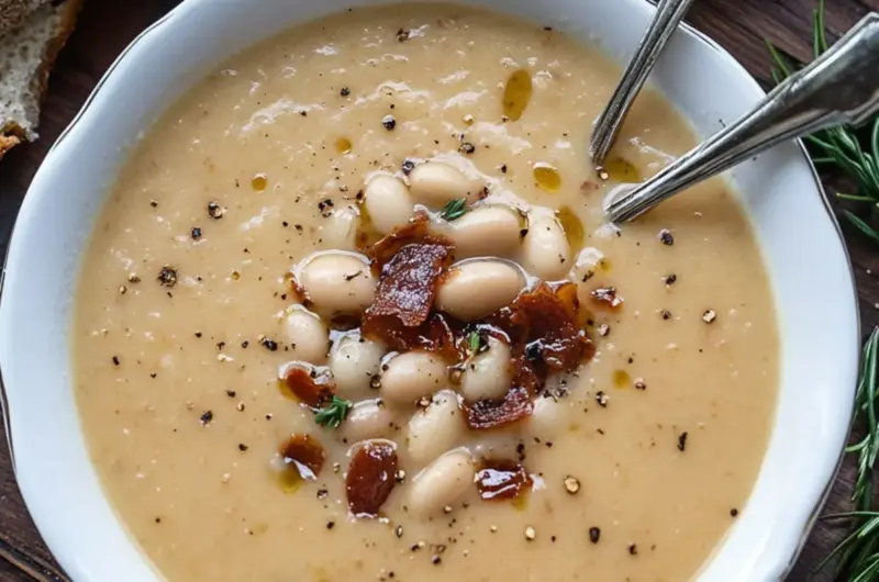 Roasted Garlic White Bean Soup