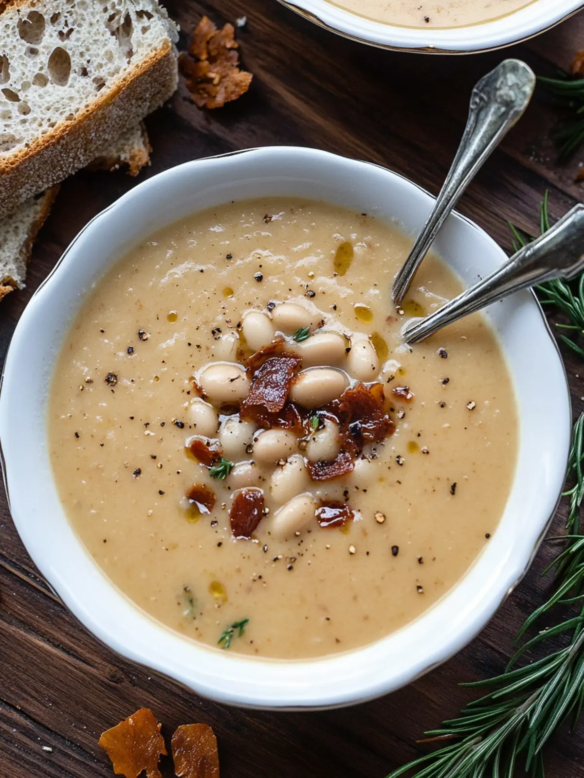 Roasted Garlic White Bean Soup