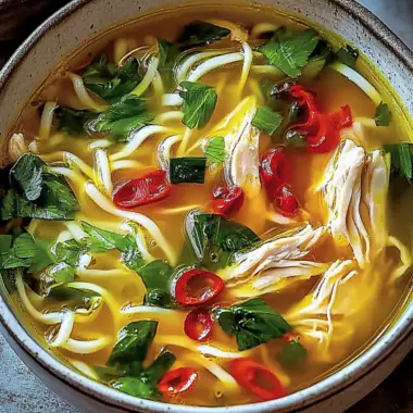 Ginger Garlic Chicken Noodle Soup