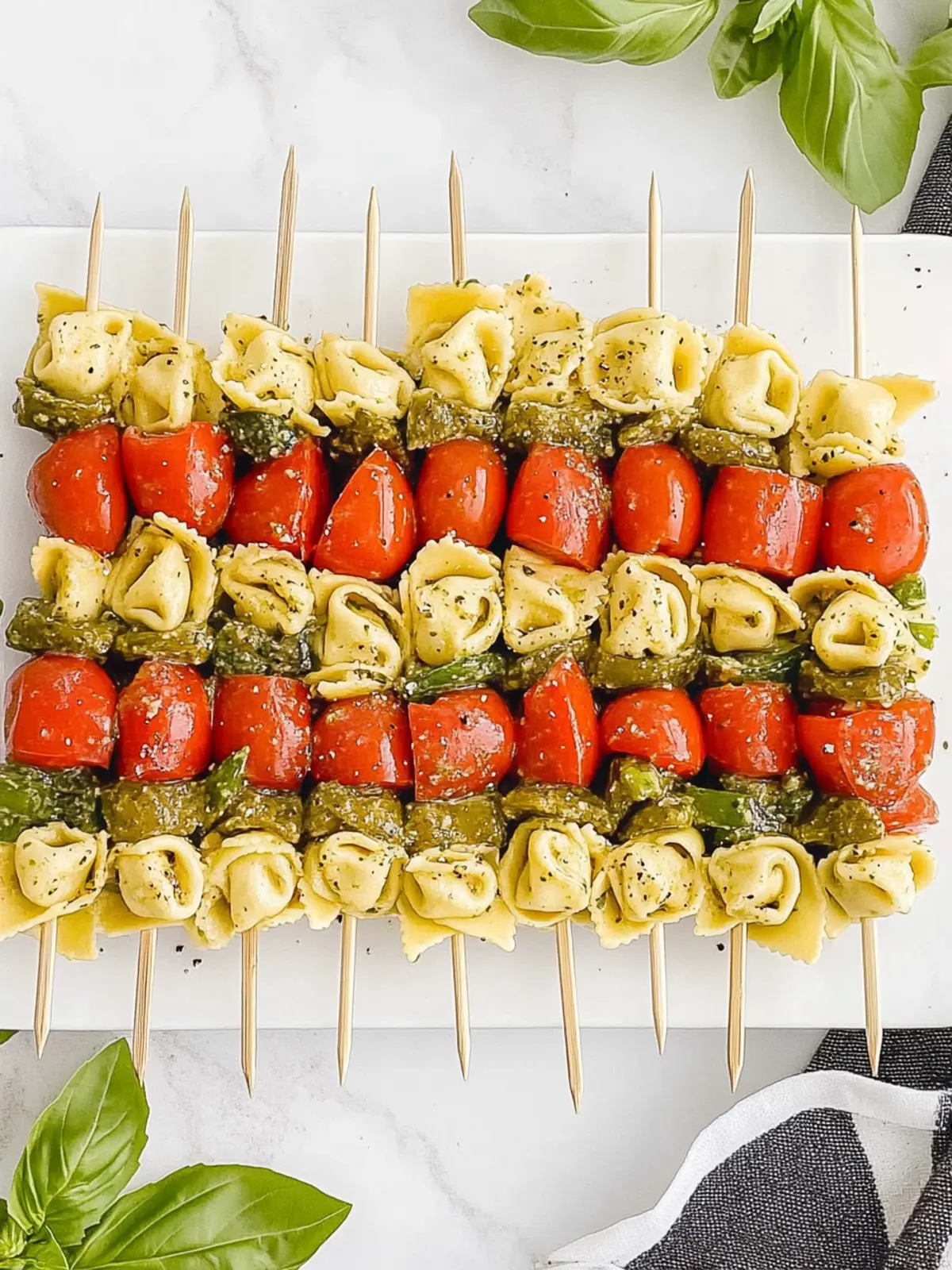 Cold Tortellini Salad Kabobs