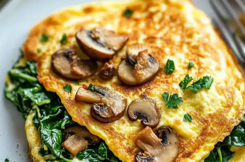 Spinach and Mushroom Omelette
