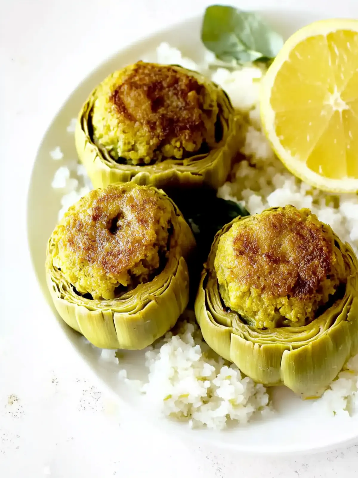 Irresistible Stuffed Artichoke Bottoms with Savory Meat Filling 3 Stuffed Artichoke Bottoms